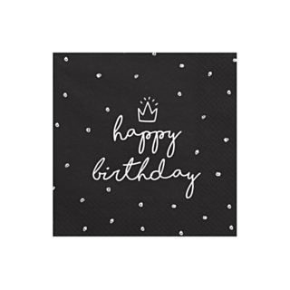 Happy Birthday Servetter Svart