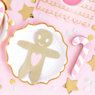 Servetter Formade Som Pepparkaksgubbar