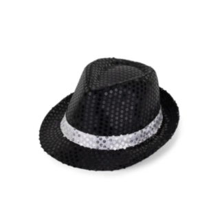 Gentleman paljetthatt svart/silver