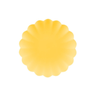 Räfflade Plasttallrikar Gul