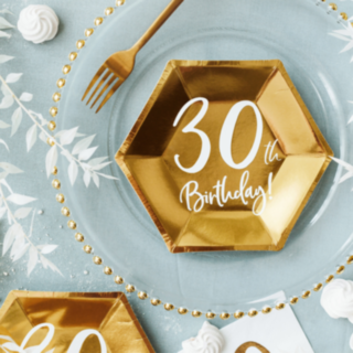 30th Birthday Papptallrikar Guld