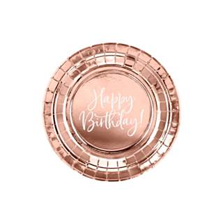 Tallrikar Happy Birthday Roséguld