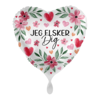 Jeg Elsker Dig Blommig Folieballong