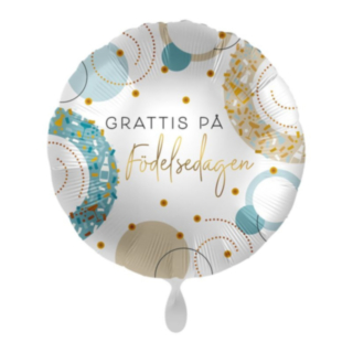Grattis På Födelsedagen Folieballong Blå/Guld