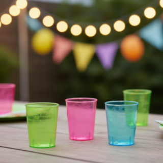 Färgade Plast Snapsglas