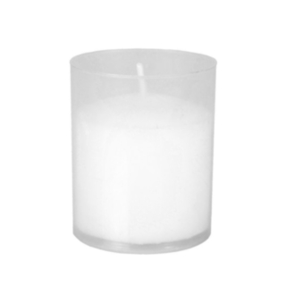 Stearinljus I Plastglas Vitt