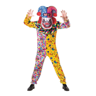 Horror Clown Maskeraddräkt Med Stort Huvud