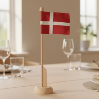 Dannebrogen Bordsflagga Tyg/Trä
