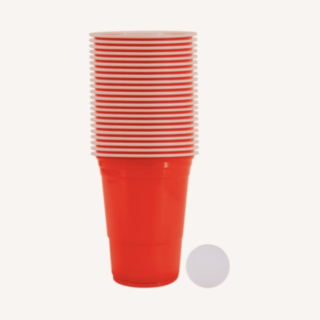 Beer Pong Muggar & Bollar Röd