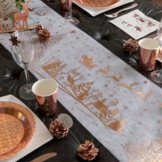 Julbordslöpare Julsläde Roséguld