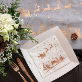 Servetter Julsläde Roséguld