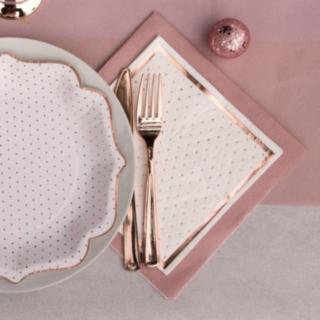 Prickiga Servetter Vit/Roséguld