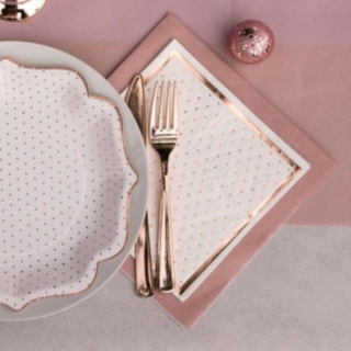 Prickiga Servetter Vit/Roséguld