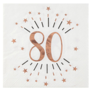 Servetter 80 Års Födelsedag Rosa Guld
