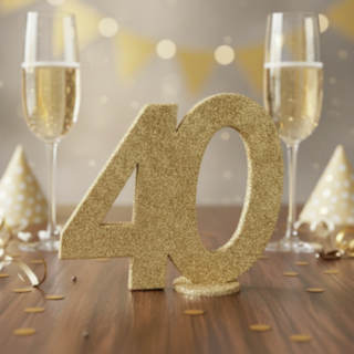 40 År Bordsfigur Guld