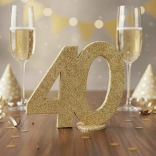 40 År Bordsfigur Guld