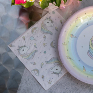 Enhörning Servetter Ljusrosa