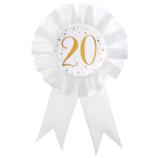 20 År Prisrosett Vit/Guld