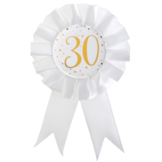 30 År Prisrosett Vit/Guld
