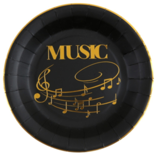 Musik Papperstallrikar Guld/Svart