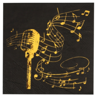 Musik Servetter Svart/Guld