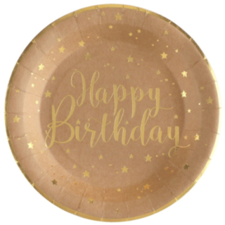 Happy Birthday Papperstallrikar Kraft