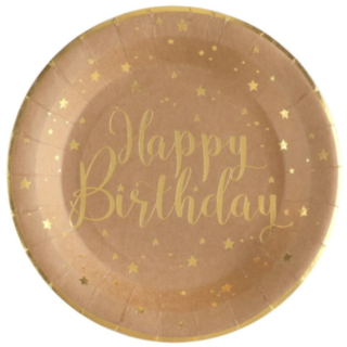 Happy Birthday Papperstallrikar Kraft