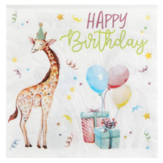 Happy Birthday Giraff Servetter