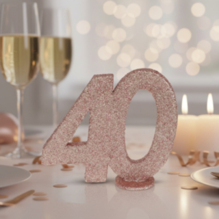 40 År Bordsfigur Roséguld