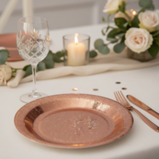 Glittrande Papptallrik Roséguld