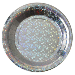Glittrande Papptallrikar Silver