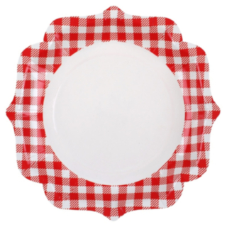Rutig Picknick Papperstallrikar