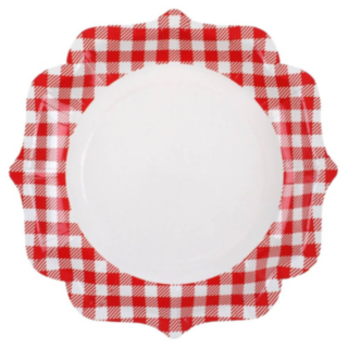 Rutig Picknick Papperstallrikar