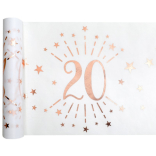 20 År Bordslöpare Vit/Roséguld