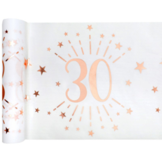30 År Bordslöpare Vit/Roséguld