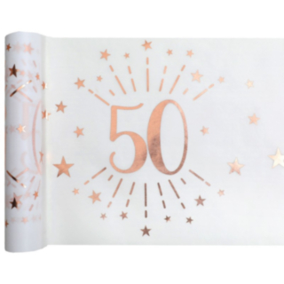 50 År Bordslöpare Vit/Roséguld