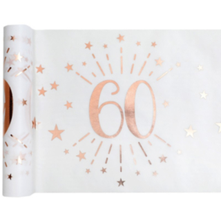 60 År Bordslöpare Vit/Roséguld
