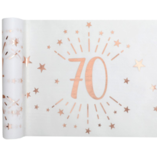 70 År Bordslöpare Vit/Roséguld