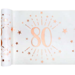 80 År Bordslöpare Vit/Roséguld
