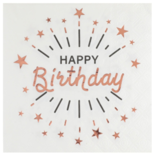 Happy Birthday Servetter Roséguld