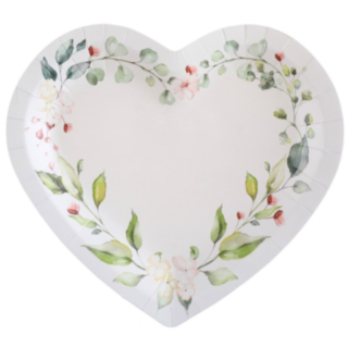 Blomsterhjärta Papptallrikar