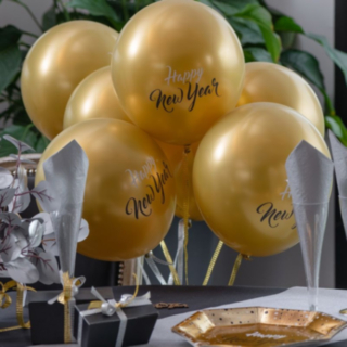 Happy New Year Ballonger Guld