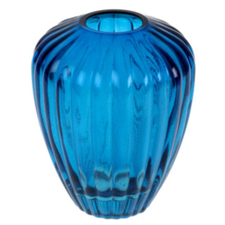 Oval Glasvas Marinblå
