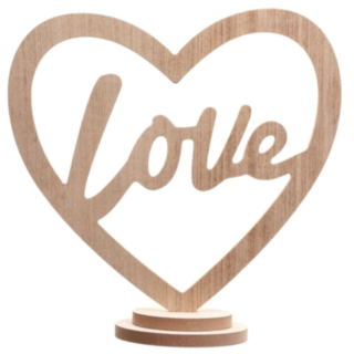 Love Trä Bordsdekoration