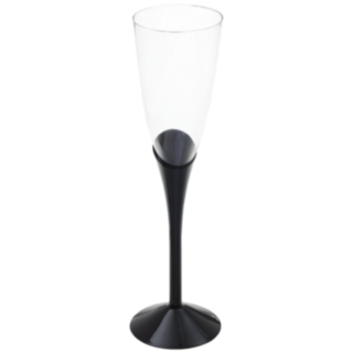Flöjt Plast Champagneglas Svart