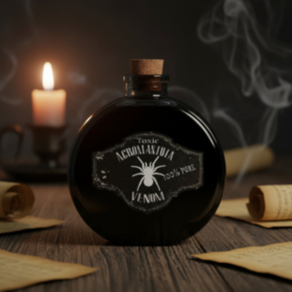 Spindel Giftflaska Svart