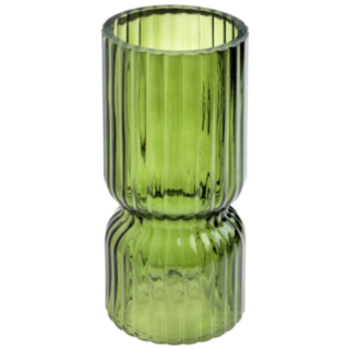 Räfflad Glasvas Grön