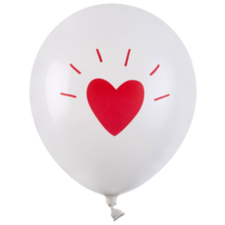 Love Hjärta Latexballonger Vit