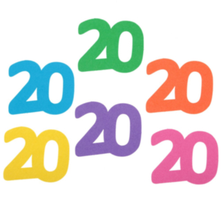20 År Bordsdekorationer Flerfärgade