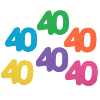 40 År Bordsdekorationer Flerfärgade